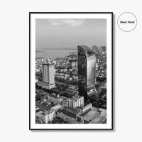 Phnom Penh Black and White Fine Art Photo Print, Cambodia Wall Decor Poster