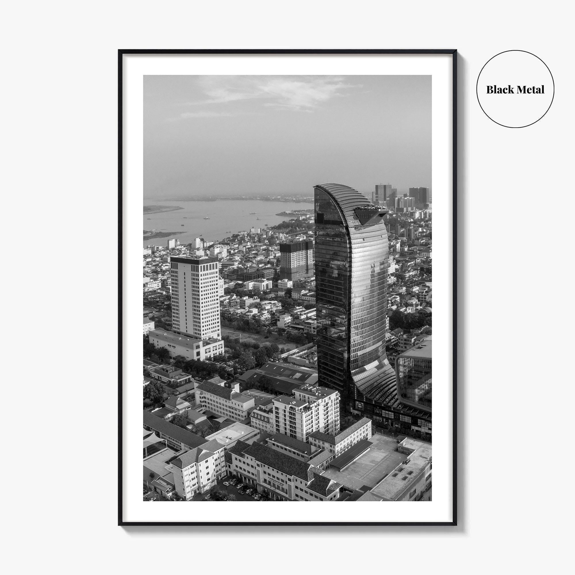 Phnom Penh Black and White Fine Art Photo Print, Cambodia Wall Decor Poster