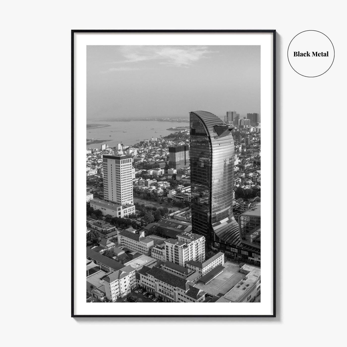 Phnom Penh Black and White Fine Art Photo Print, Cambodia Wall Decor Poster