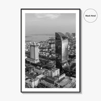 Phnom Penh Black and White Fine Art Photo Print, Cambodia Wall Decor Poster