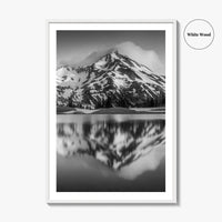 Oregon Black and White Fine Art Photo Print, South Sister Bend Green Lakes Poster