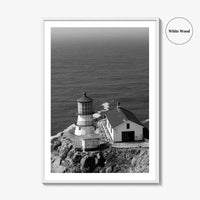 Point Reyes Lighthouse Black and White Fine Art Photo Print, California Coast Poster