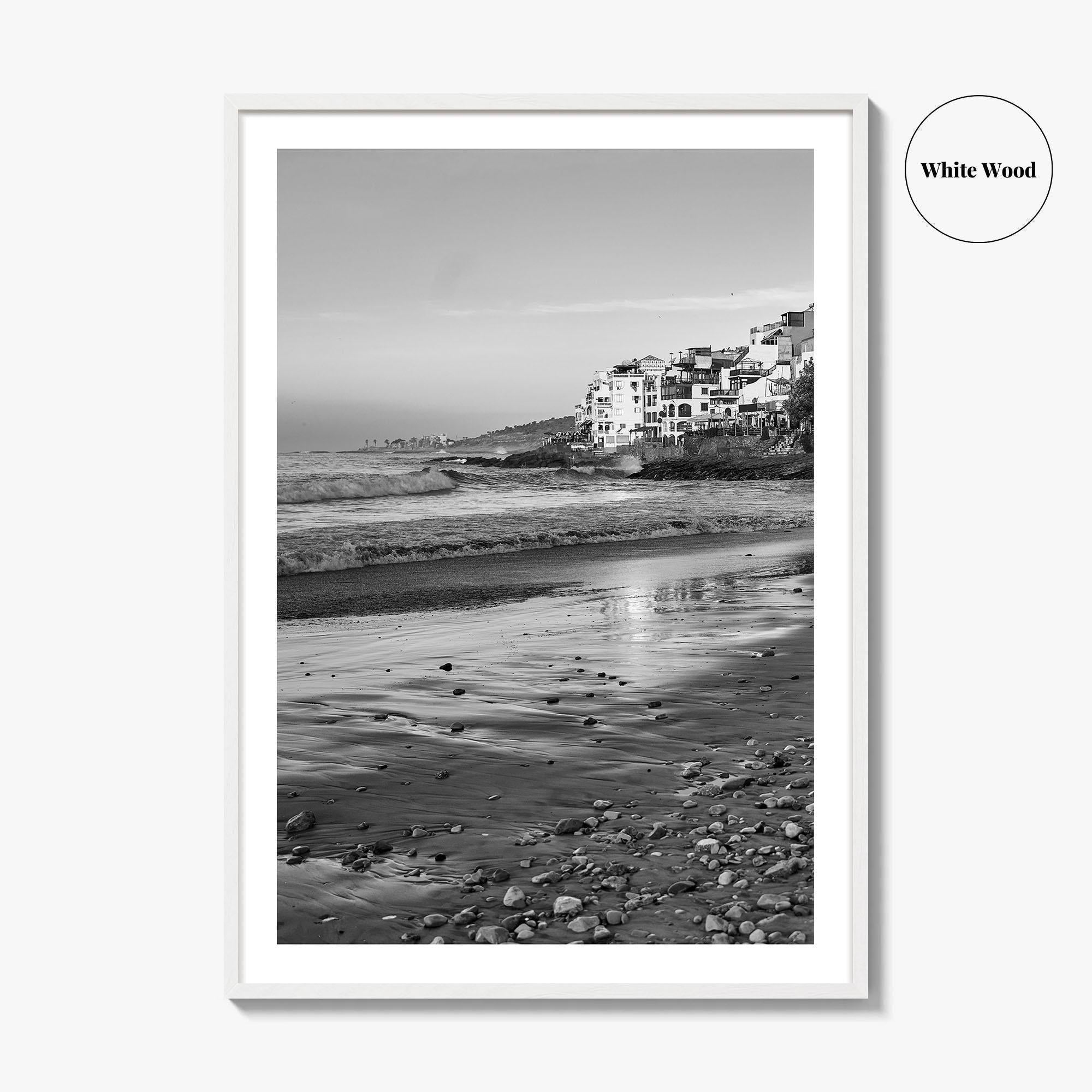 Taghazout Black and White Fine Art Photo Print, Morocco Poster, Agadir Coast Wall Decor