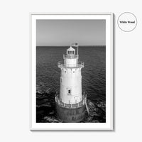 Sakonnet Point Black and White Fine Art Photo Print, Rhode Island Lighthouse Poster