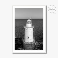 Sakonnet Point Black and White Fine Art Photo Print, Rhode Island Lighthouse Poster