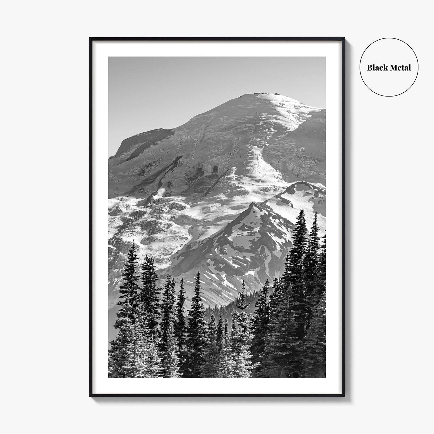 Mount Rainier Black and White Fine Art Photo Print, Sunrise Point, Washington, Pacific Northwest