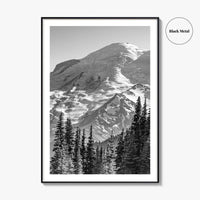 Mount Rainier Black and White Fine Art Photo Print, Sunrise Point, Washington, Pacific Northwest