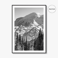 Mount Rainier Black and White Fine Art Photo Print, Sunrise Point, Washington, Pacific Northwest
