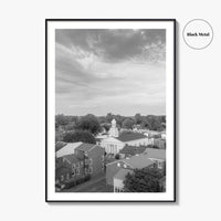 West Chester Black and White Fine Art Photo Print, Aerial Panorama, Wall Poster, USA