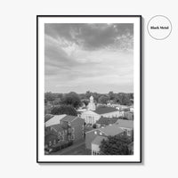 West Chester Black and White Fine Art Photo Print, Aerial Panorama, Wall Poster, USA