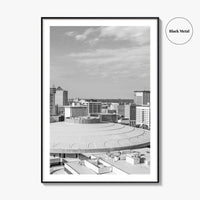 Wichita Skyline Black and White Fine Art Photo Print, Downtown, Kansas USA, Wall Poster