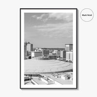 Wichita Skyline Black and White Fine Art Photo Print, Downtown, Kansas USA, Wall Poster