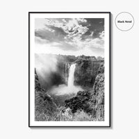 Victoria Falls Black and White Fine Art Photo Print, Zambezi River Zimbabwe Zambia Poster