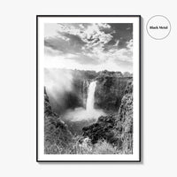 Victoria Falls Black and White Fine Art Photo Print, Zambezi River Zimbabwe Zambia Poster