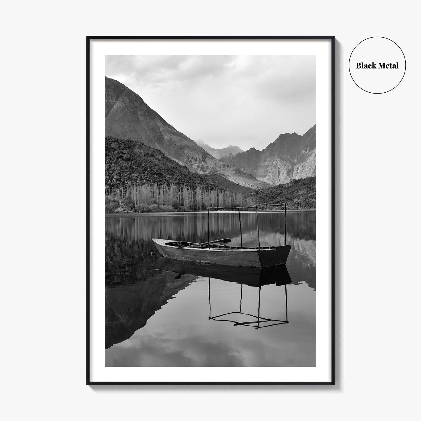 Upper Kachura Lake Black and White Fine Art Photo Print, Skardu Landscape Poster