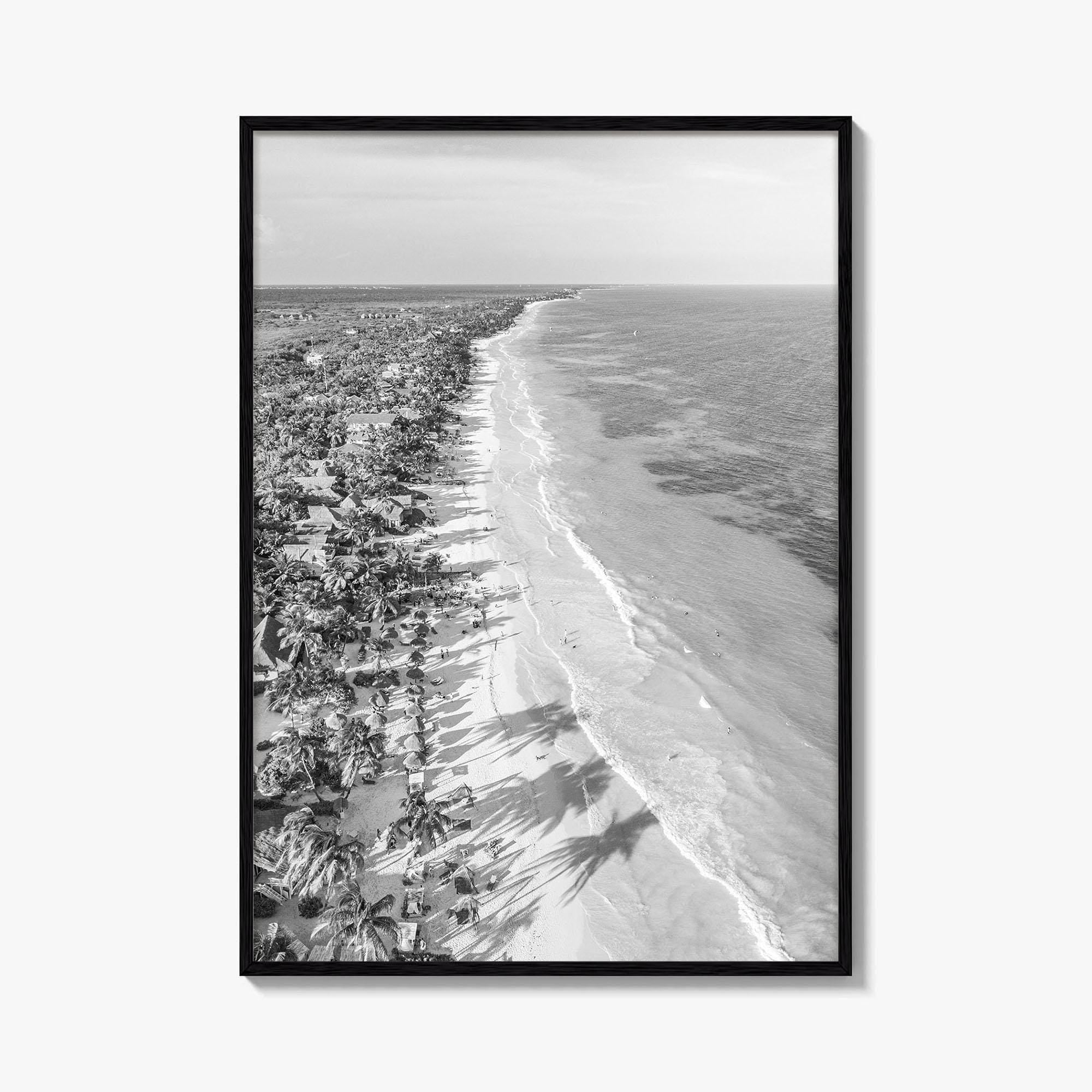 Tulum Black and White Fine Art Photo Print, Riviera Maya Cancun Mexico Poster