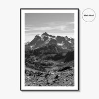 North Cascades Black and White Fine Art Photo Print, Mount Shuksan Washington Poster