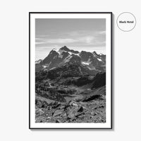 North Cascades Black and White Fine Art Photo Print, Mount Shuksan Washington Poster