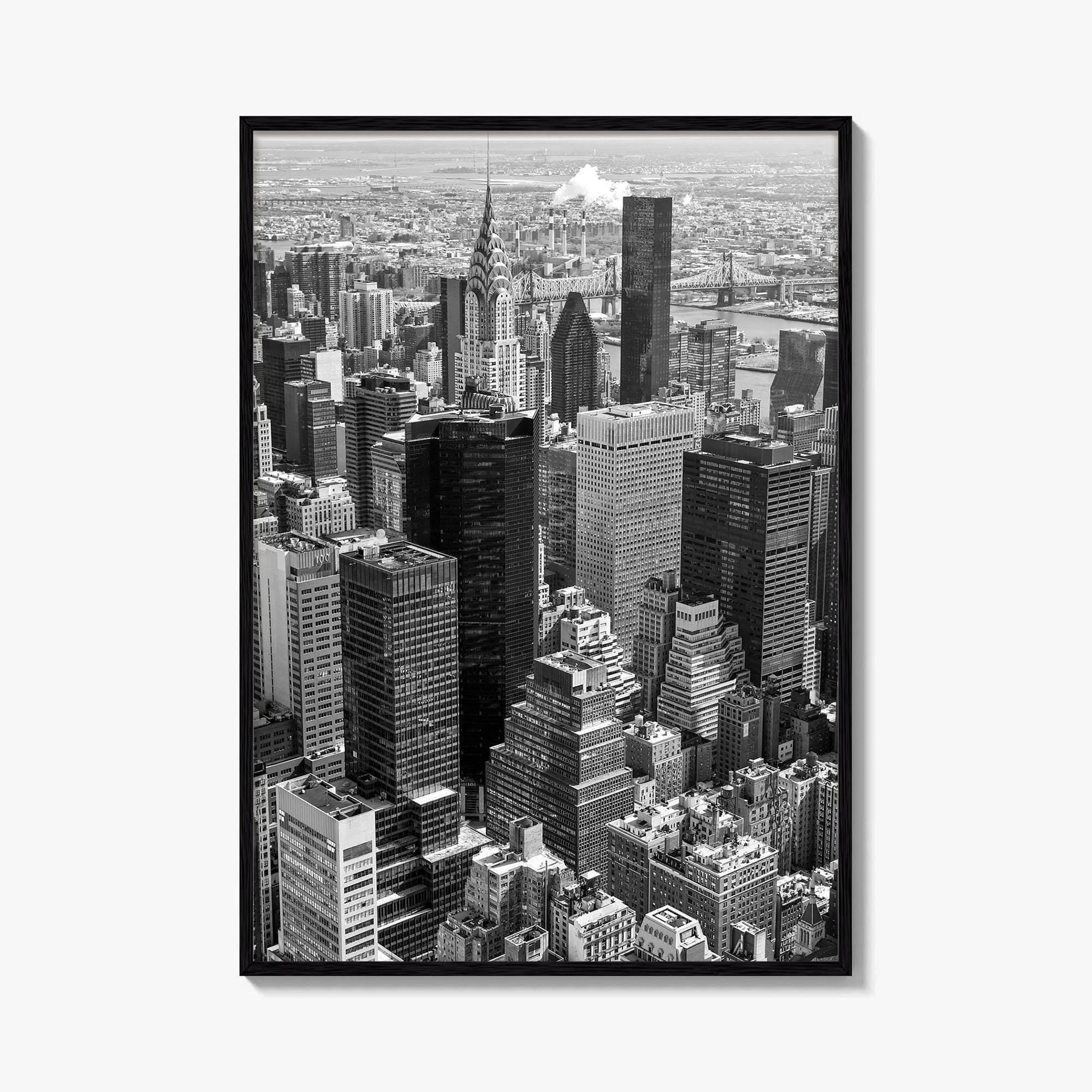 New York City Skyline Black and White Fine Art Photo Print, Manhattan Poster
