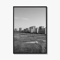 Virginia Beach Skyline Black and White Fine Art Photo Print, Oceanfront USA Wall Decor