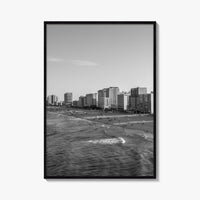 Virginia Beach Skyline Black and White Fine Art Photo Print, Oceanfront USA Wall Decor