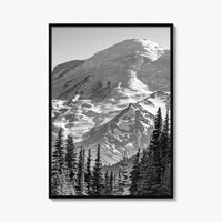 Mount Rainier Black and White Fine Art Photo Print, Sunrise Point, Washington, Pacific Northwest