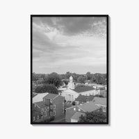 West Chester Black and White Fine Art Photo Print, Aerial Panorama, Wall Poster, USA