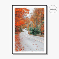 Adirondack Mountains Fall Fine Art Photo Print, Old Forge NY, Hollywood Road, Wall Poster