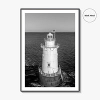 Sakonnet Point Black and White Fine Art Photo Print, Rhode Island Lighthouse Poster