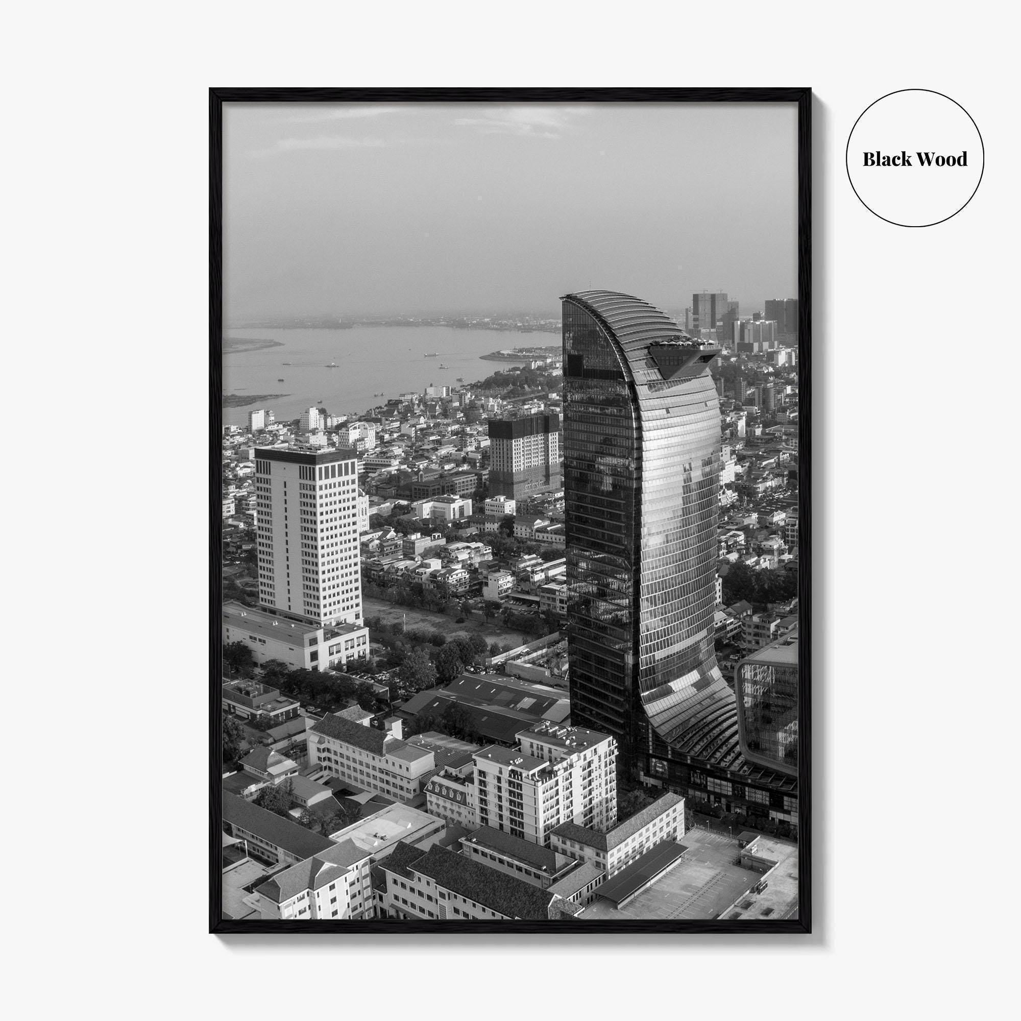 Phnom Penh Black and White Fine Art Photo Print, Cambodia Wall Decor Poster