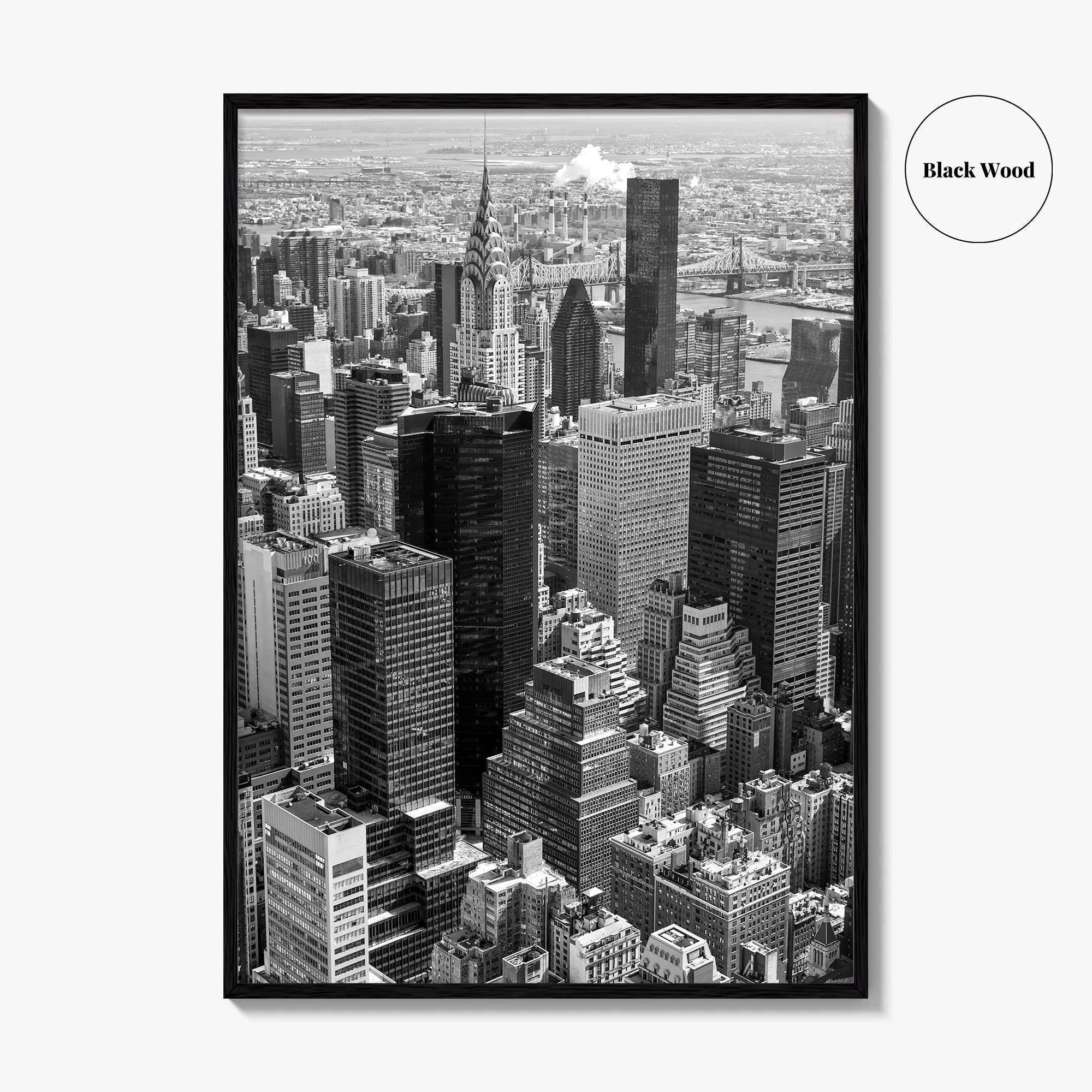 New York City Skyline Black and White Fine Art Photo Print, Manhattan Poster
