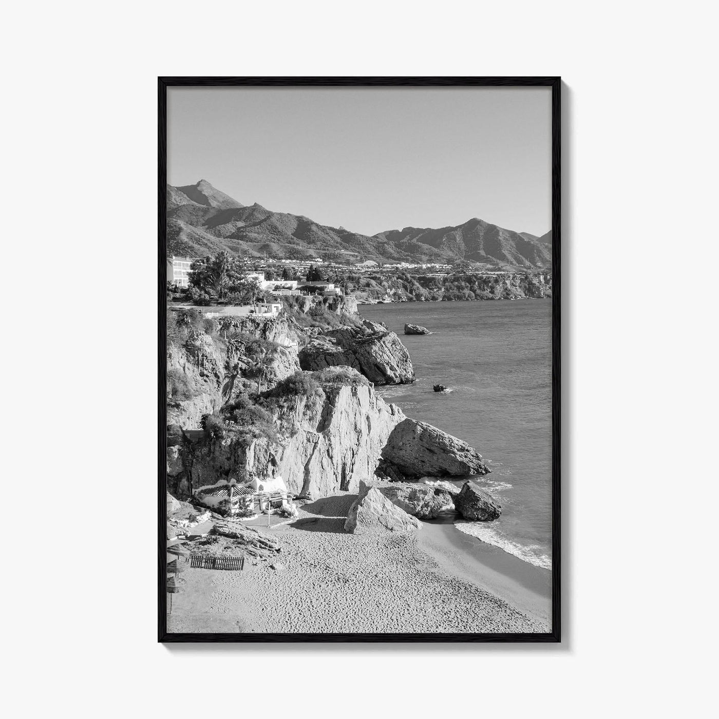 Nerja Black and White Fine Art Photo Print, Costa del Sol Spain Poster