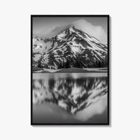 Oregon Black and White Fine Art Photo Print, South Sister Bend Green Lakes Poster