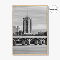 Tulsa Skyline Black and White Fine Art Photo Print, Oklahoma, USA Wall Decor Poster