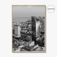 Phnom Penh Black and White Fine Art Photo Print, Cambodia Wall Decor Poster