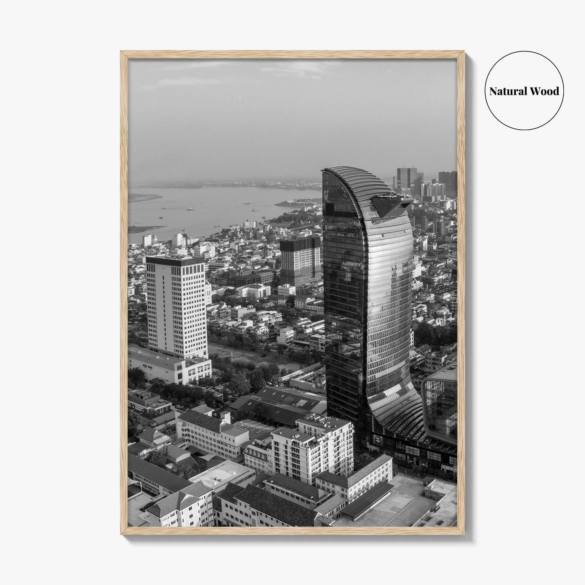 Phnom Penh Black and White Fine Art Photo Print, Cambodia Wall Decor Poster