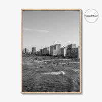 Virginia Beach Skyline Black and White Fine Art Photo Print, Oceanfront USA Wall Decor