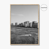 Virginia Beach Skyline Black and White Fine Art Photo Print, Oceanfront USA Wall Decor