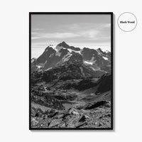 North Cascades Black and White Fine Art Photo Print, Mount Shuksan Washington Poster