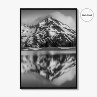 Oregon Black and White Fine Art Photo Print, South Sister Bend Green Lakes Poster