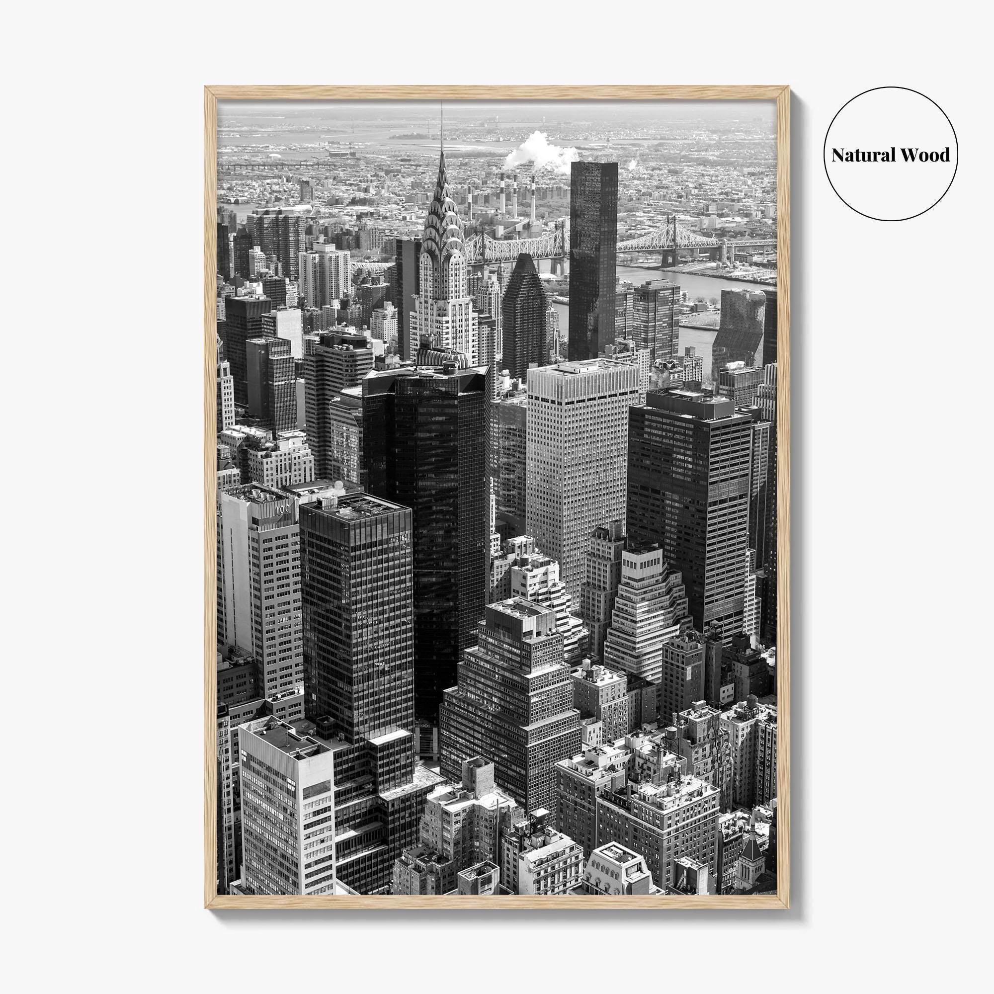 New York City Skyline Black and White Fine Art Photo Print, Manhattan Poster