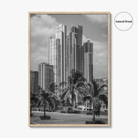 Panama City Skyline Black and White Fine Art Photo Print, Panama Wall Poster