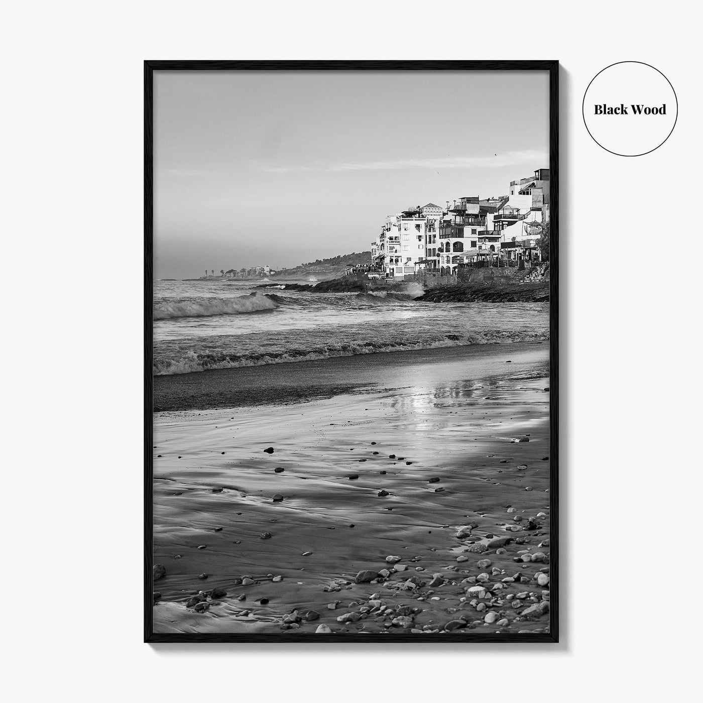 Taghazout Black and White Fine Art Photo Print, Morocco Poster, Agadir Coast Wall Decor