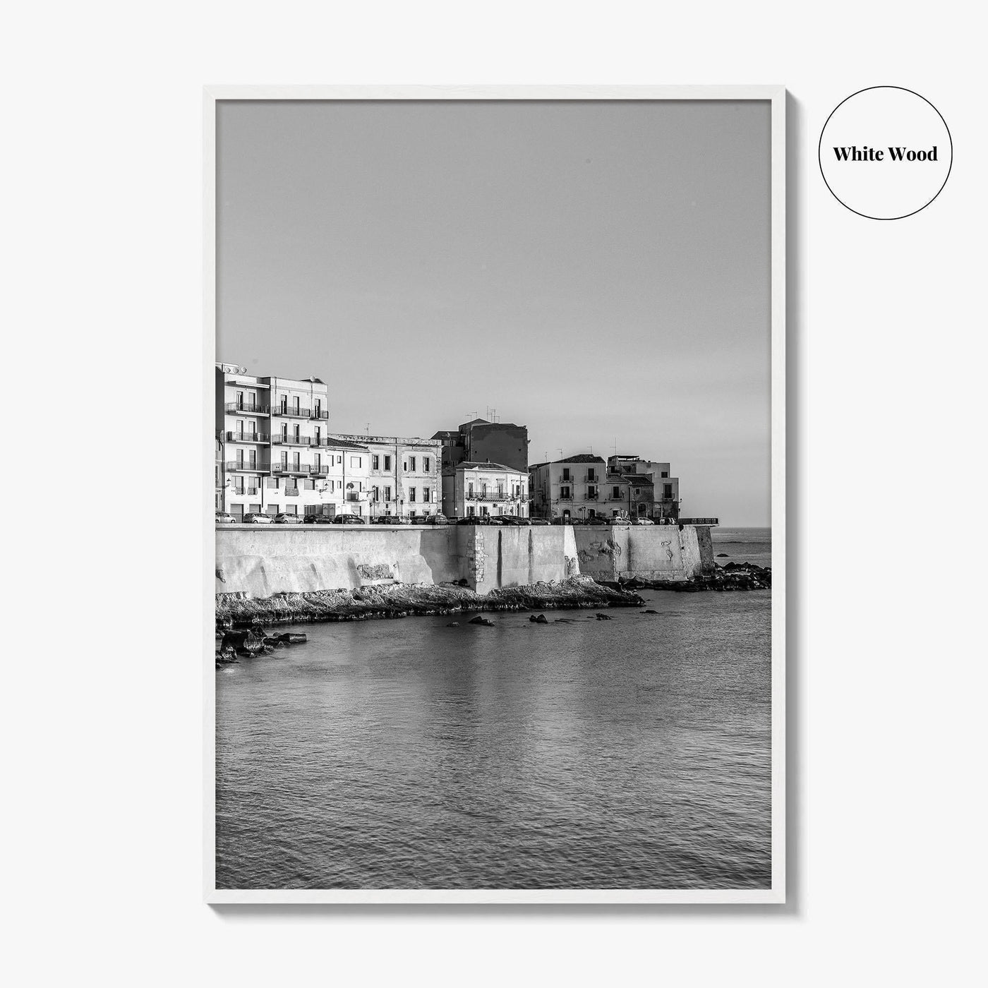 Syracuse Italy Black and White Fine Art Photo Print, Siracusa Sicily Ortigia Wall Poster