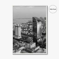 Phnom Penh Black and White Fine Art Photo Print, Cambodia Wall Decor Poster