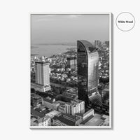 Phnom Penh Black and White Fine Art Photo Print, Cambodia Wall Decor Poster