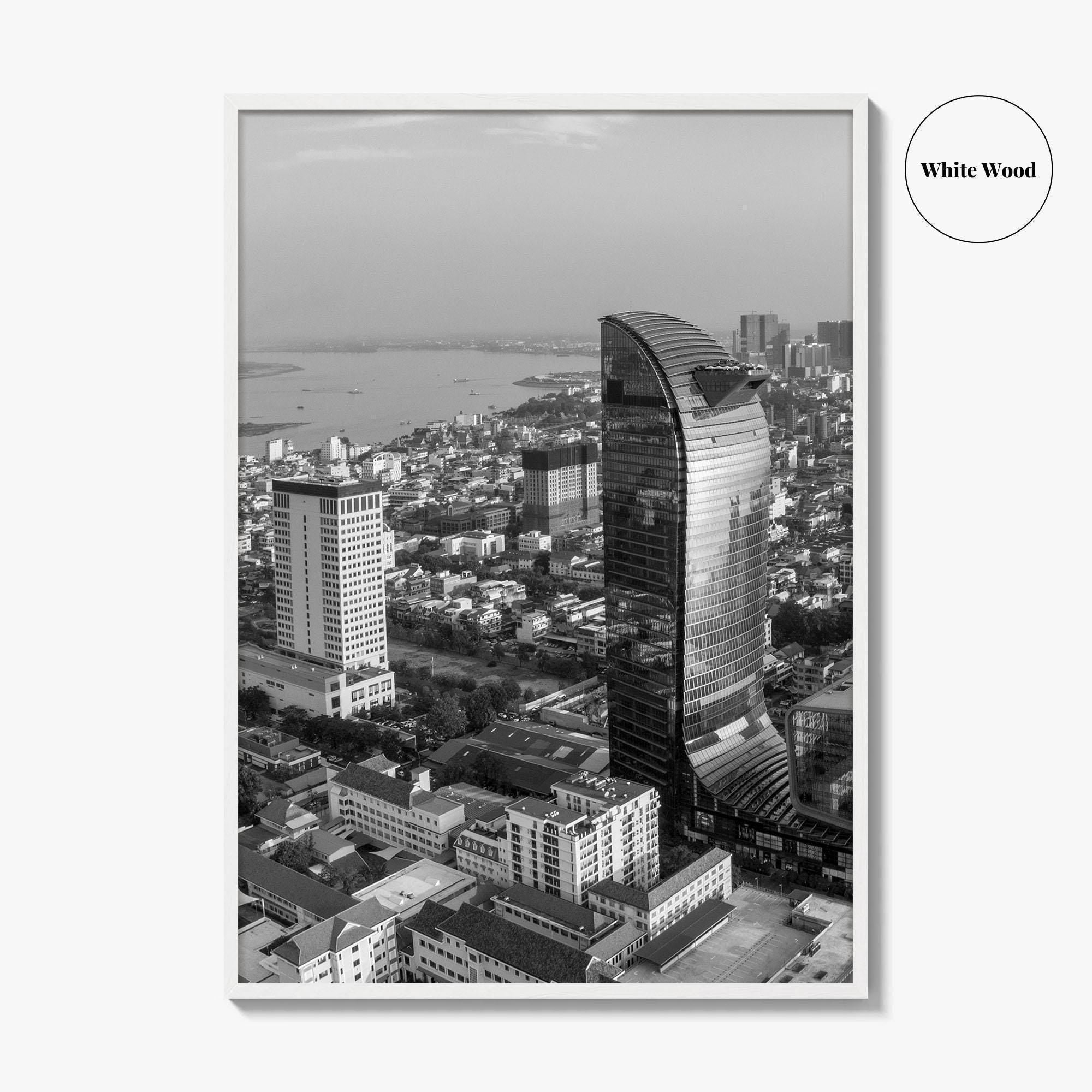 Phnom Penh Black and White Fine Art Photo Print, Cambodia Wall Decor Poster