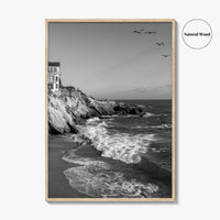 Southern California Black and White Fine Art Photo Print, Coastline Poster
