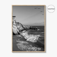Southern California Black and White Fine Art Photo Print, Coastline Poster