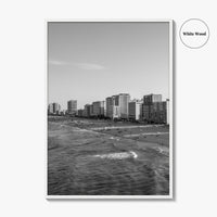 Virginia Beach Skyline Black and White Fine Art Photo Print, Oceanfront USA Wall Decor